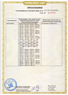 Приложение к сертификату СООТВЕТСТВИЯ НА СВЕТОДИОДНУЮ ПРОДУКЦИЮ